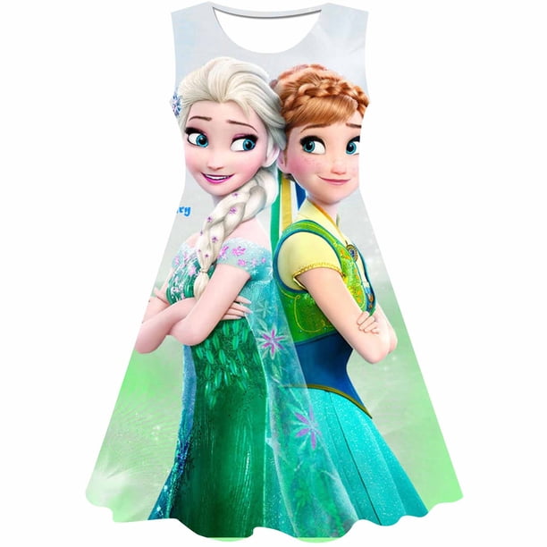 Disney Frozen 2 Dress Costumes Girls Princess Elsa Dress Ball Gown Birthday Kids Snow Queen Cosplay Carnival Clothing 1-10 Years3T Gao Jinjia LED