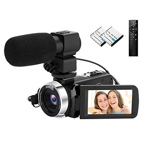 Camcorder Ultra HD Video Camera with External Microphone 48MP WiFi