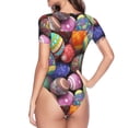 thumbnail image 4 of Easygdp Easter Eggs1 Women'S Waist-Cinching Short-Sleeved Onesie, Olastic Onesiet,Snaps At Bottom,Easy To Put On And Take Off - Small, 4 of 9