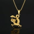thumbnail image 2 of Personality 14K Yellow Gold Zircon Dragon Necklace Pendant for Men Women Hip Hop Chain Rhinestone Iced Out Necklace Jewelry, 2 of 6