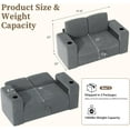 thumbnail image 2 of Akaber Sectional Sleeper Sofa with Storage, 2 Seats Modular Cloud Couch with Dual Arm Storage & USB Charging, Adjustable Backrest Sofa, 2 of 9