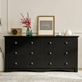 thumbnail image 5 of Wubio 6 Drawer Dresser for Bedroom, Wood Dresser Wide Storage Organizer for Living Room Hallway Closets (Dark Black), 5 of 9