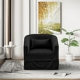 thumbnail image 2 of Rophefx Swivel Accent Chairs for Living Room with Pillow,360-Degree Base,Velvet Fabric,Barrel Chair Swivel for Bedroom,Office,Color Black, 2 of 8