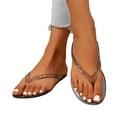 thumbnail image 4 of Women Flip Flops Non- Slides Sandals Casual Soft Slipper Hollow Jelly Clear Sandals Beach Ballet Low Heel Comfortable Summer On Jellies Shoes Black CN:39/US:7.5, 4 of 9