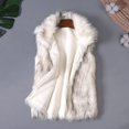 thumbnail image 3 of Women Winter Waistcoat - Short Type Faux Fur Turn-down Collar Cardigan Sleeveless Heat Retention Fuzzy Vest Coat Everyday Wear Work School, 3 of 7