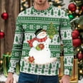 thumbnail image 2 of Telankuip Mens Christmas Sweatshirts Trendy Funny Xmas Graphic Santa Printed Soft Novelty Crewneck Pullovers Slim Fit Long Sleeve 2025 Retro Casual Comfort Xmas Holiday Tops Green4 M, 2 of 4