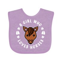 Inktastic A Girl Who Loves Horses Boys or Girls Baby Bib