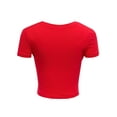 thumbnail image 2 of Women's Casual Slim Fit Short Sleeve V- Neck Basic Crop Top T Shirts, 2 of 2