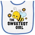 thumbnail image 2 of Inktastic The Sweetest Girl with Bee and Honey Combs Baby Terry Cloth Bib, 2 of 3