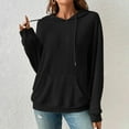 thumbnail image 6 of Sweater Hoodies for Women 2025 Long Sleeve Ribbed Knit Hoodie Sweater with Pockets Hooded Sweatshirt Pullover Tops, 6 of 8