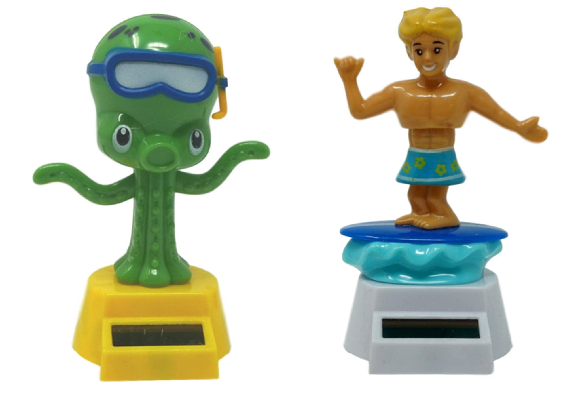 Solar Powered Dancing Toys (2 Pack) Surfer and Octopus