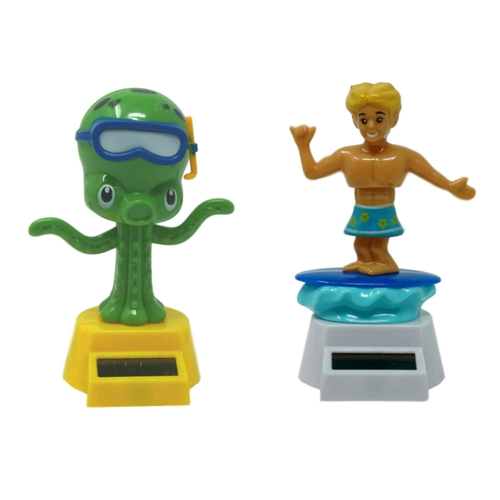 Solar Powered Dancing Toys (2 Pack) Surfer and Octopus