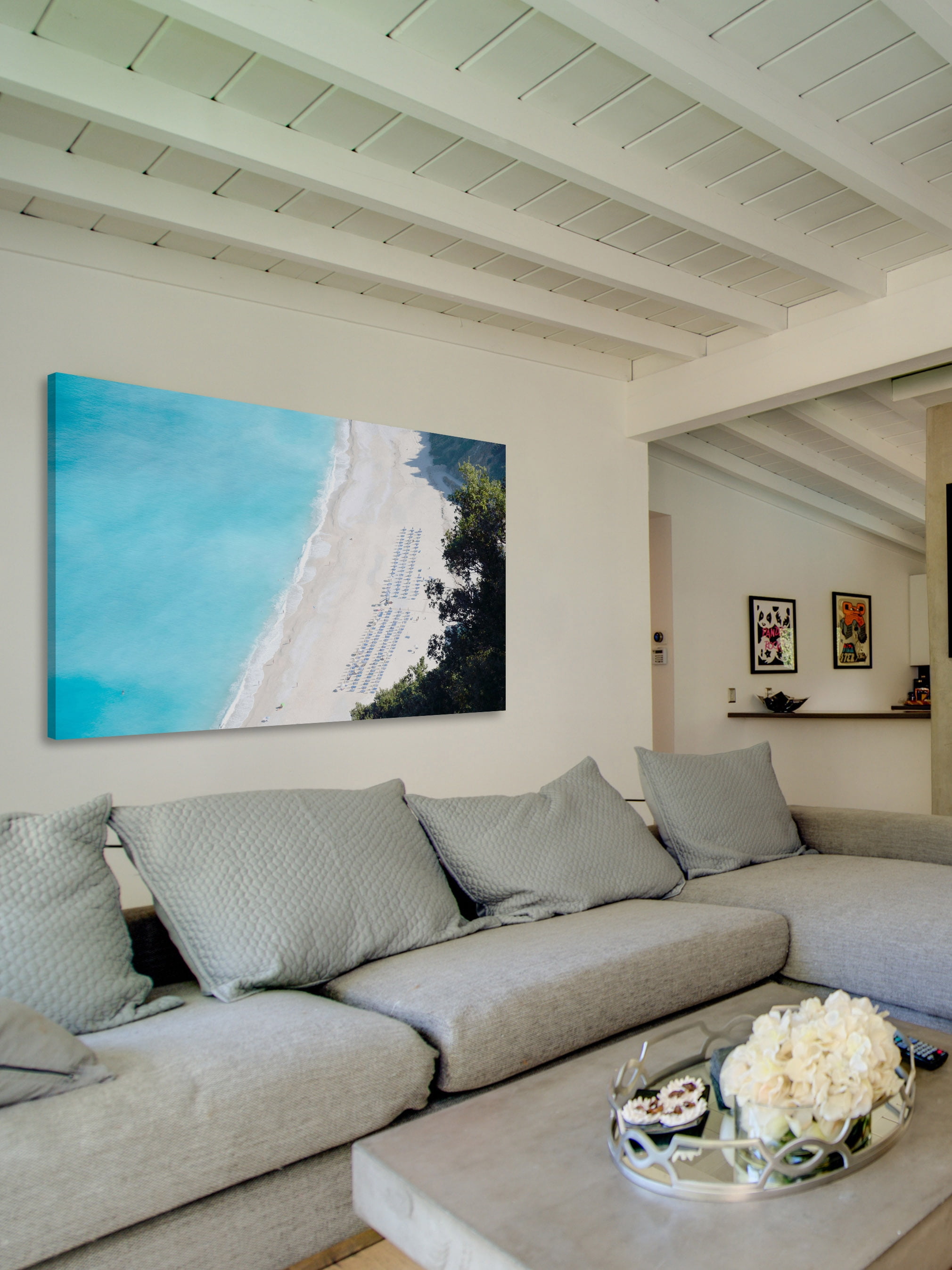 "White Sandy Beach" Painting Print on Wrapped Canvas