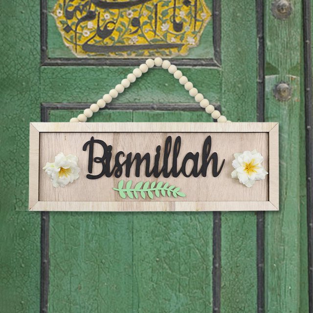 Letrero de madera perfecl Decoraciones de Ramadán Mubarak Estilo C