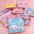 thumbnail image 4 of Kawaii Hello Kitty Cinnamoroll My Melody Kuromi Sanrios, monedero informal de Pu, Tarjetero con botones, novedad, 4 of 4