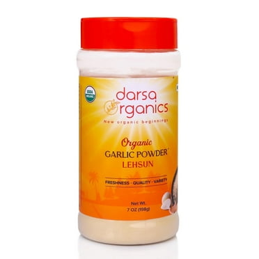 Darsa Organics Garlic Powder 7 oz USDA Organic - Lehsun Powder, Aromatic Garlic Seasoning for Cooking & Soups Chemical-Free Spice