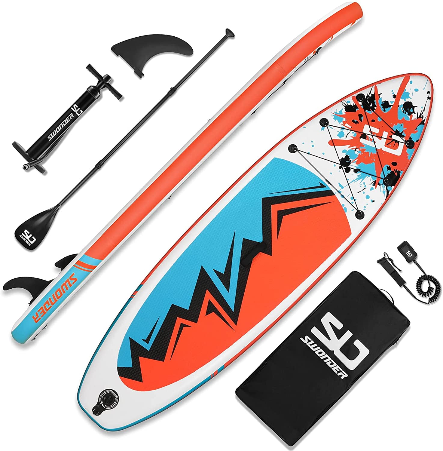 XQ MAX INFLATABLE SUP PADDLE BOARD KAYAK 10FT WITH ACCESSORIES Tribal Blue XQ Max 