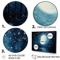 thumbnail image 3 of Designart "Forest Moonlight Ascension In Azure I" Moon Canvas Prints, 3 of 7