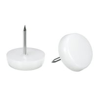 Furniture Feet Nail Chair Table Leg Protector Pad 14mm Dia White 10pcs