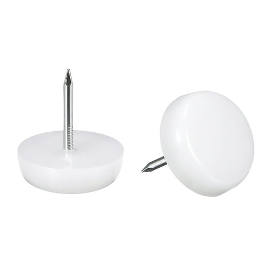 Furniture Feet Nail Chair Table Leg Protector Pad 14mm Dia White 10pcs