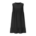 thumbnail image 4 of LOVZFMLL Dresses for Women 2025 Summer Sleeveless Tank Midi Sundress Casual Ruffle Hem Tiered Beach Vacation Clothes Black L, 4 of 6