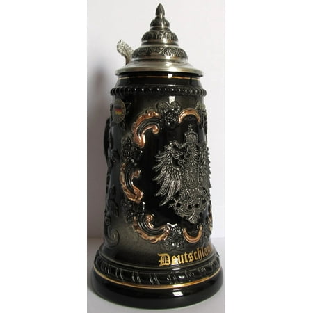 - Black Deutschland Germany with Pewter Eagle LE German Beer Stein .5L Oktoberfest