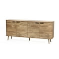 thumbnail image 5 of LuxenHome Natural Oak Manufactured Wood 4-Door 71.1-Inch Wide Sideboard Cabinet, 5 of 7