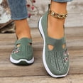 thumbnail image 2 of Orthopedic Walking Shoes for Women 2026 Breathable Soft Non Slip Sneaker Lightweight Arch Support Wide Athletic Slip on Shoes Green Size 8, 2 of 6