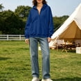 thumbnail image 6 of QQZ 2026 Fall Winter Wrap V Neck Pullover Hoodies For Women, Loose Sweatshirt For Women, Comfy Hoodies For Women With Kangaroo Pocket, 6 of 7