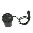thumbnail image 3 of Inversor de coche negro de 150 W, convertidor de CC de 12 a 24 V a CA de 110 a 220 V, adaptador de corriente con 2 puertos USB para automóvil, 3 of 12