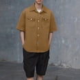 thumbnail image 2 of RUTAYY Men's Shirts Casual Denim Short Sleeve Button Down with Pockets Turndown Collar Comfortable Tops Outdoor Activities Classic Travel Blouse, 2 of 4