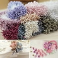 thumbnail image 2 of U8MO 400 Pcs Matte Effect Artificial Flower Stamen Double Round Heads Cotton String-P: Dark Purple, 2 of 7