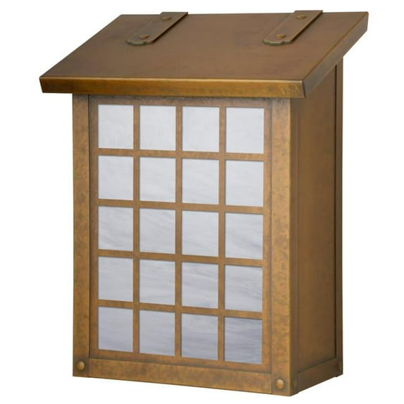 Americas Finest Lighting AF-3091-WB-WW Window 3 Verical Mailbox, Wispy White - Warm Brass