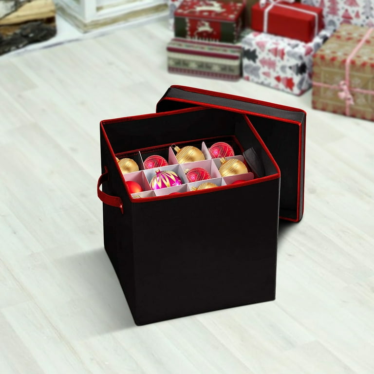 OSTO Premium Christmas Ornament storage Box with Lid - 3-inch