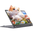 thumbnail image 1 of 15.6" Laptop con Pantalla Táctil,2 en 1Computadora, 8GB DDR4 256GB SSD Notebook, AMD Ryzen R3 3200U (hasta 3.5 GHz), Radeon Vega 3, FHD 1920x1080, Windows 11 Pro, WiFi, BT5.1 RJ45, 1 of 8