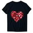 thumbnail image 3 of Aloohaidyvio Hearts T-Shirt Women Vintage Valentine's Day Graphic Tee Summer Casual Print Short Sleeve Tops, 3 of 4