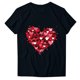 thumbnail image 3 of Camiseta de Manga Corta de Cuello Redondo Impresa para las Mujeres Día de San Valentín, Mezcla Ligera de Poliéster para Primavera Verano Otoño, 3 of 7