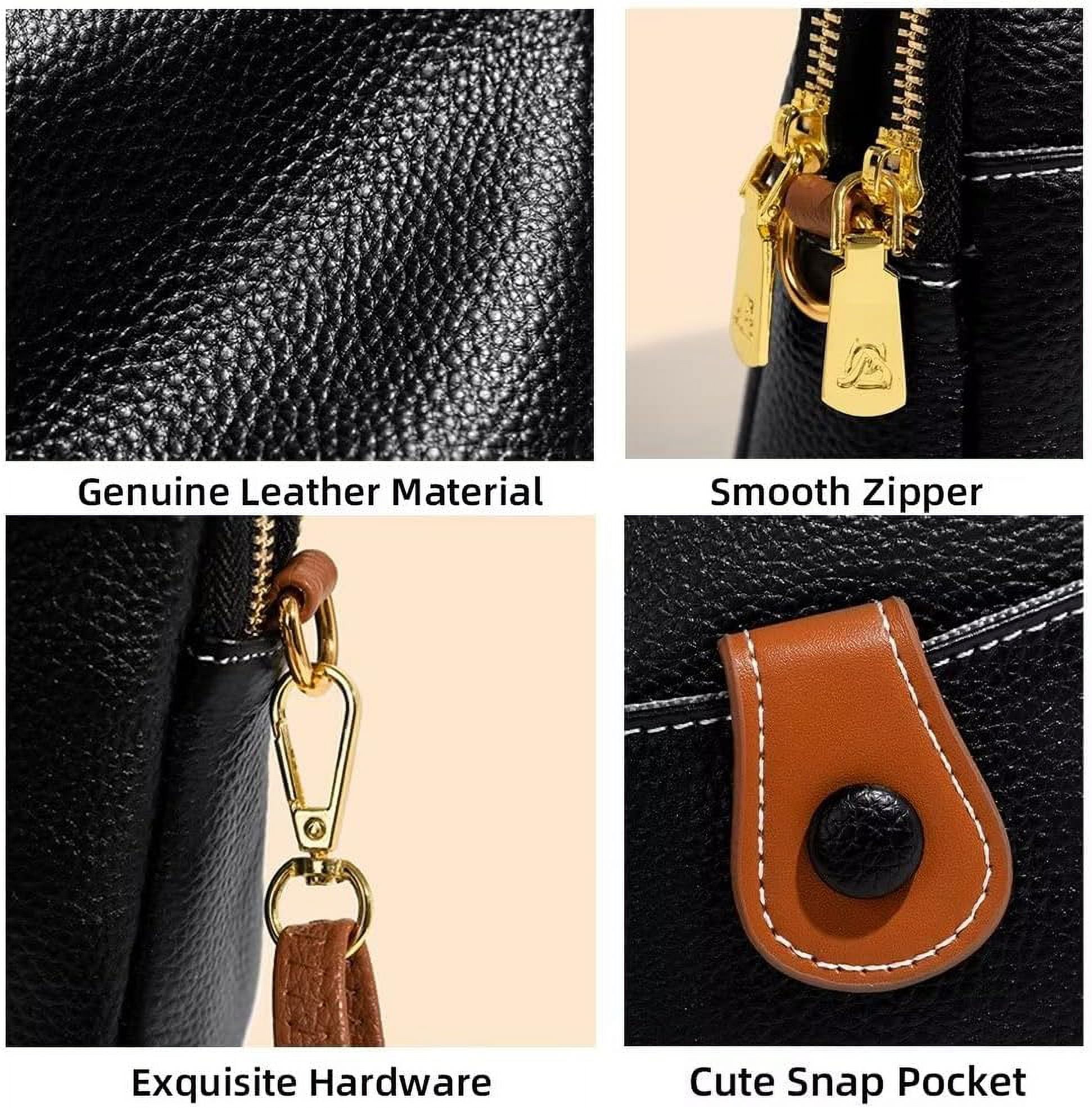 Small Crossbody Bag for Women Genuine Leather Cell Phone Purse Lightweight Shoulder Bag Vintage Daily Wallet Bag