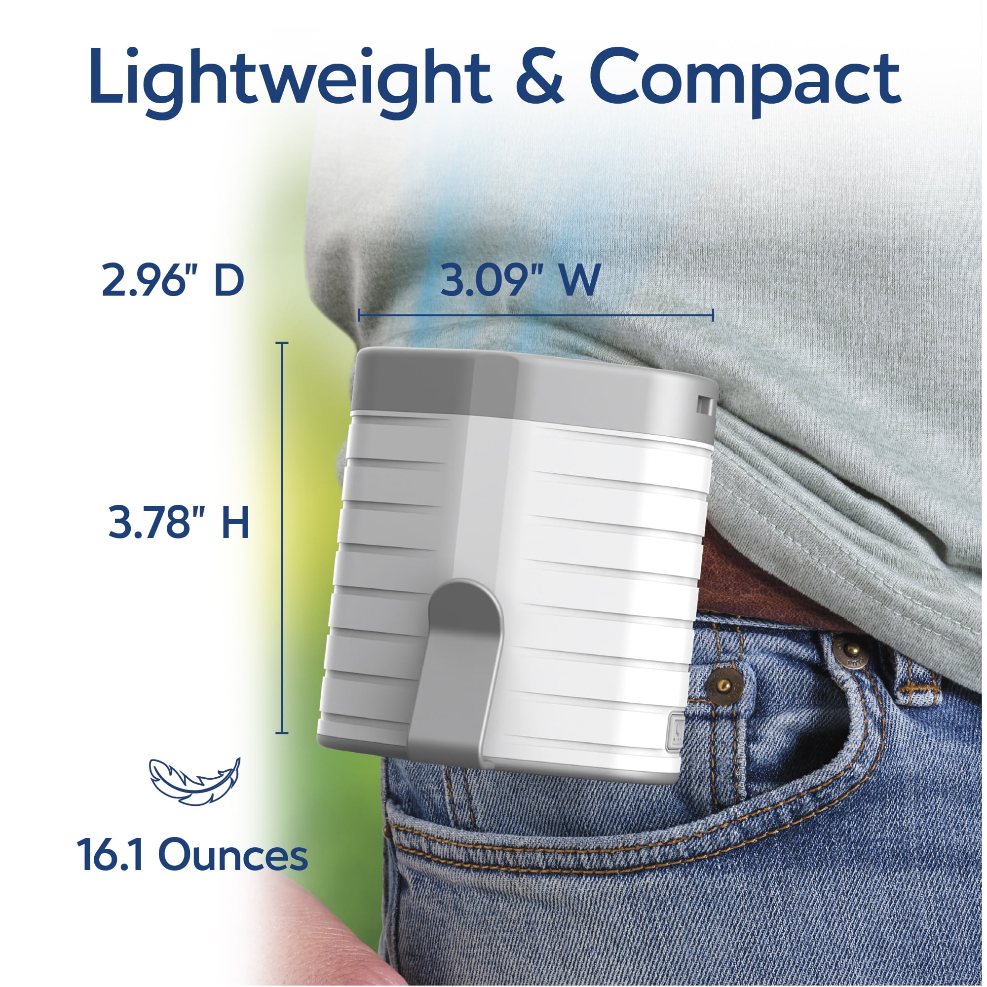 Arctic Air® Breeze Jet, Wearable Air Cooler, Portable Clip On Fan, USB Rechargeable, 3 Speeds