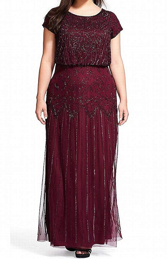 adrianna papell beaded blouson dress