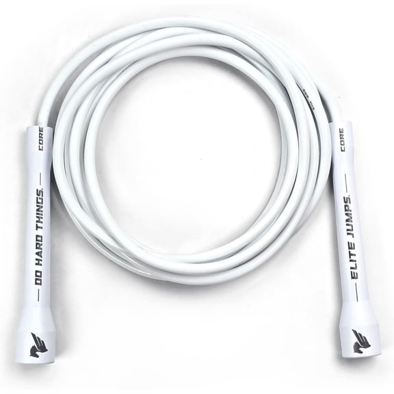 Elite Jumps Adjustable Jump Rope – 6mm PVC Training for Fitness & Cardio | Indoor/Outdoor Skipping with Unbreakable Handles, Non-Kinking Cord Smooth Rotation Boxing Strength