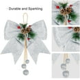 thumbnail image 4 of 2 Pack Red Christmas Bows Outdoor Decorations, Large Christmas Tree Topper Bow, Velvet Wreath Bow with Glitter for Xmas Home Front Door Decor,Silver, 4 of 8