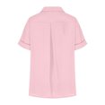 thumbnail image 7 of Kovlvoll Button down Shirts for Women Cotton Linen Casual Summer Turn down Solid Color Short Sleeve Shirt Tops, 7 of 7