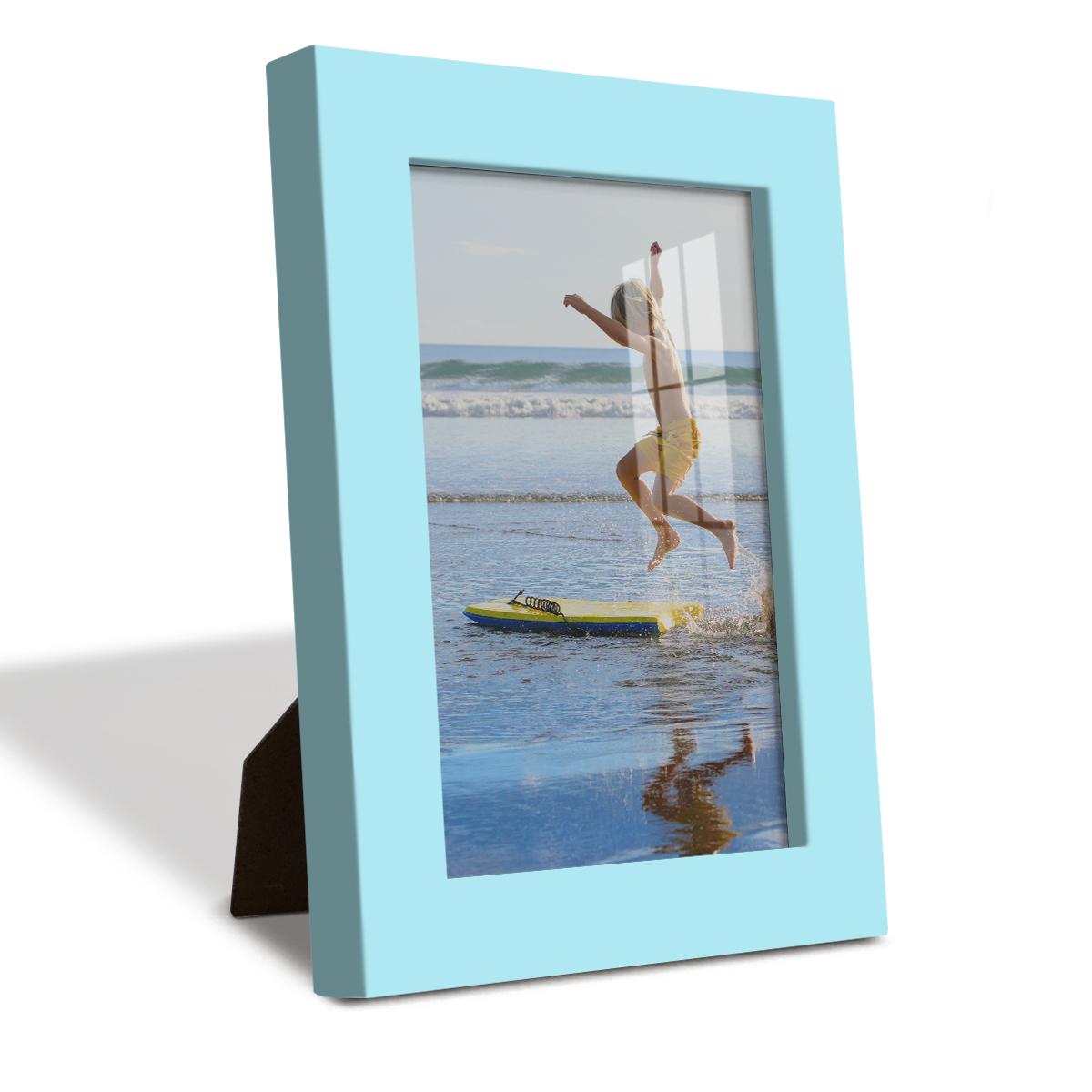 Modern Real Wood 4x6 inch Picture Frame in Blue