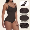 thumbnail image 6 of QYLUX Women’s Seamless Shapewear Bodysuit, V-Neck Sleeveless Tummy Control Body Shaper, Slimming & Invisible Under Dresses,Sizes S-XL, 6 of 10