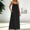 thumbnail image 5 of Women's Backless Maxi Dress Spaghetti Strap Low Back Tie Detail Sleeveless Loose Flowy Long Sun Dress For Summer Beach Wedding Guest Party Club, 5 of 9