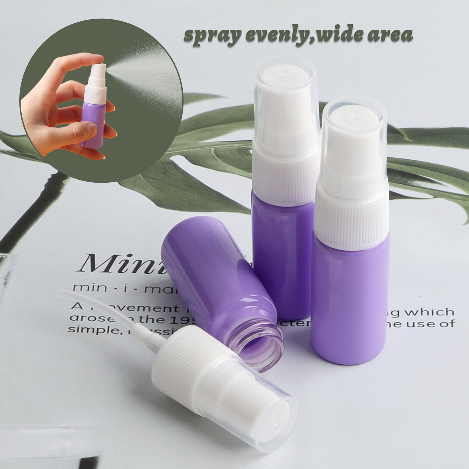 Glass Spray Bottle 40pcs 10ml Small Empty Refillable Travel Fine Mist Sprayer Bottle, for Cleaning, Aromatherapy Dispenser Purple