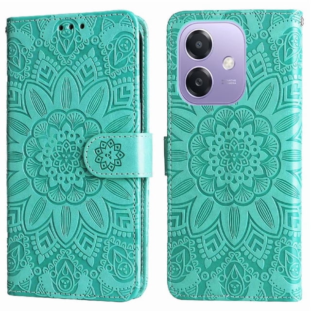 Funda tipo cartera GANGXUN para OPPO A5x 4G/5G , diseño girasol, cuero PU, soporte, cierre magnético, tarjetero
