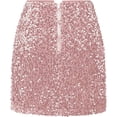 thumbnail image 3 of Women’s Sequin Skirt Sparkly Stretchy Velvet High Waisted A-Line Glitter Mini Skirts for Night Out Party, 3 of 3