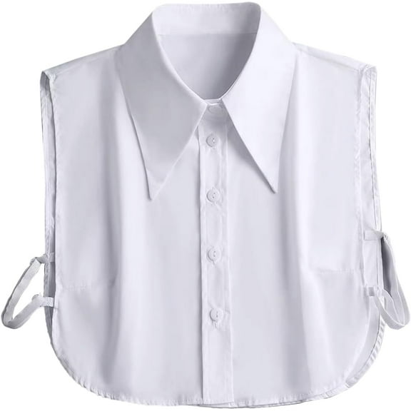 Zhengup Cotton Classic Fake Collar Detachable Dickey Collar Half Shirts Blouse False Collar Top for Women Girls Outfits (White)